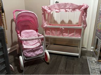 Badger Basket Doll Bassinet and Stroller