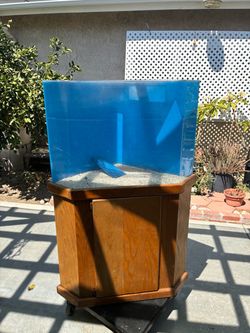 55 Gallon Corner Fish Tank with wood stand