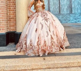 Quinceañera dress, Size xs/s, pinkand roswgold