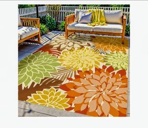 COLORFUL 🧡🍊 8X10 OUTDOOR AREA RUG