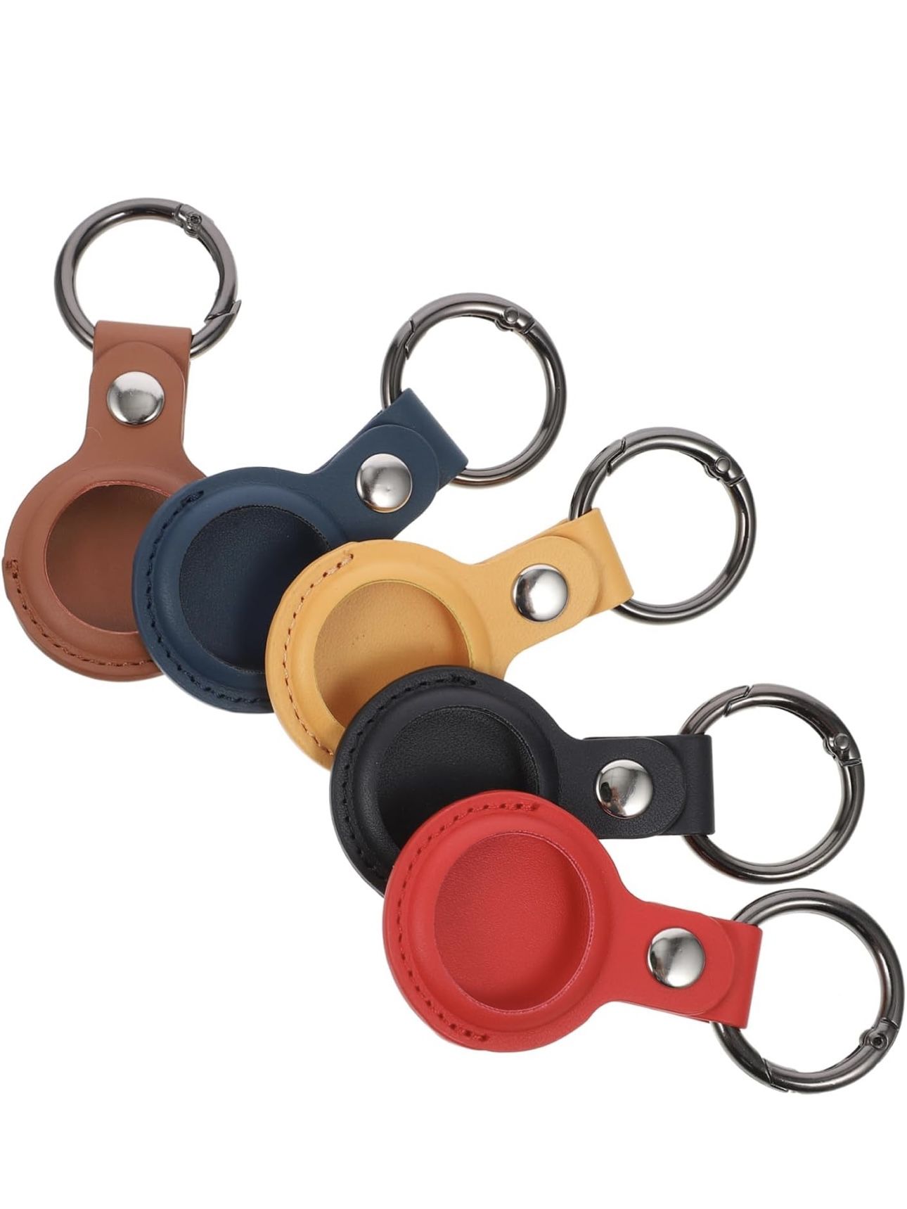 Lot PU Leather Airtag Holder Keychain 