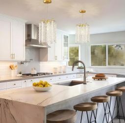 Gold Crystal Pendant Lamp, Plug in Pendant Light