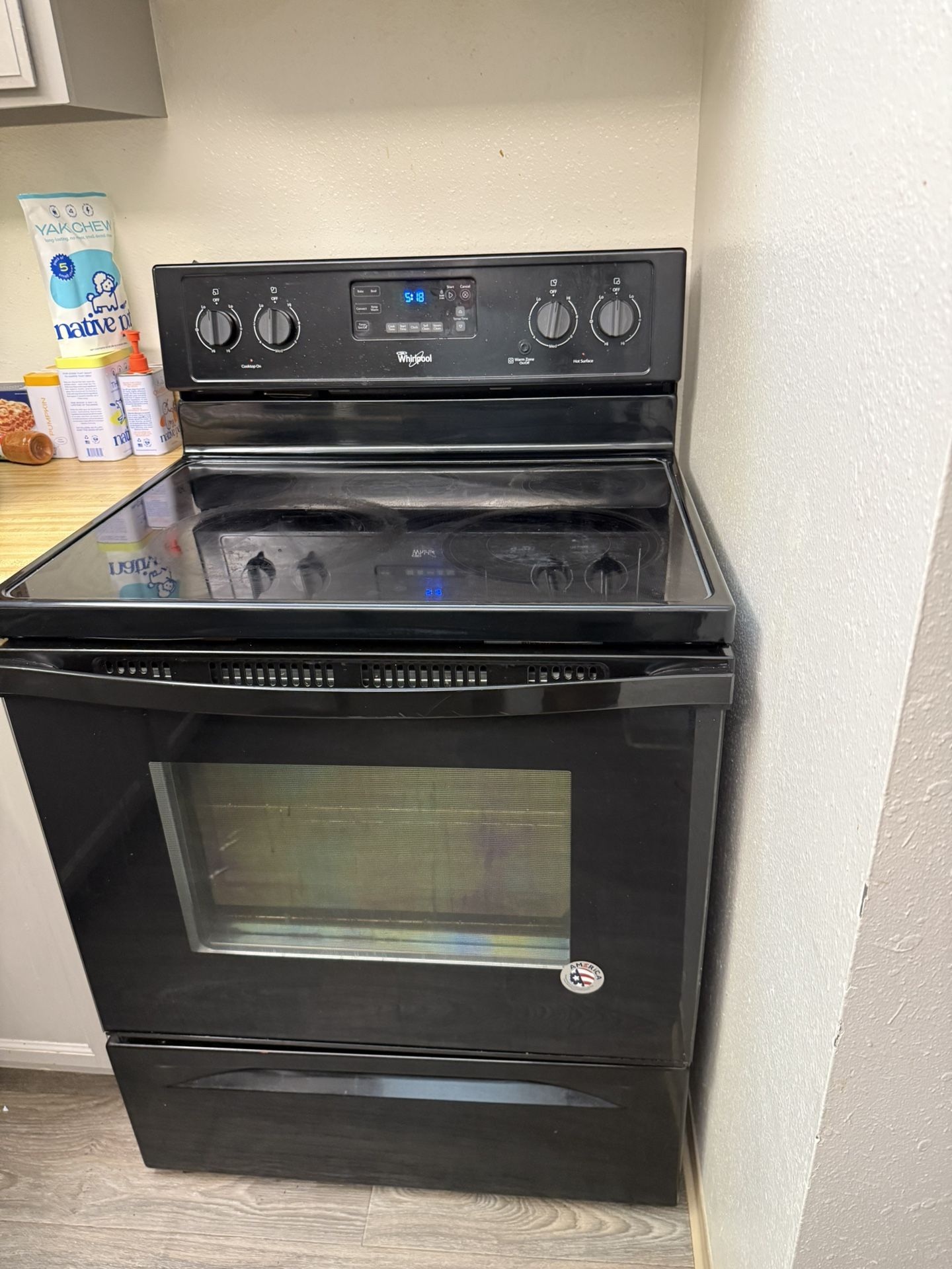 Electric Black Glass Top Stove