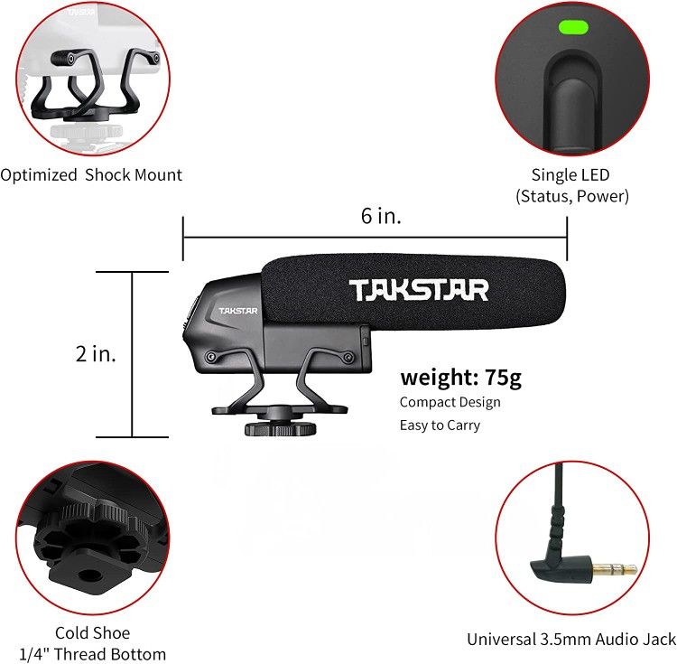 Takstar Shotgun Microphone For Video Recording