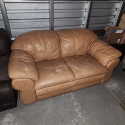 Italian leather loveseat couch sofa