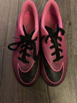 Pink Nike soccer cleats