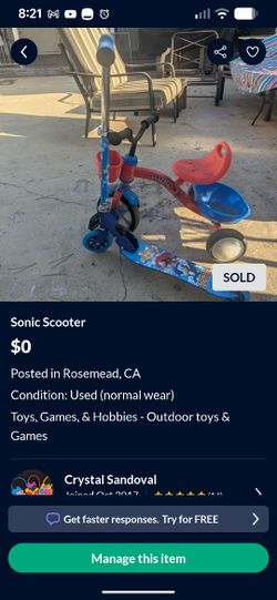 Brand New Sonic Scooter And Trike