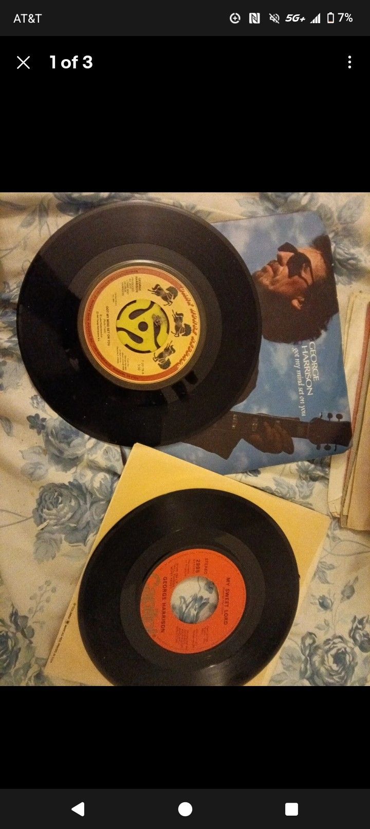 Two George Harrison 7" Vinyls 45s