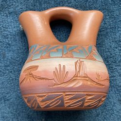 Navajo Etched Wedding Vase