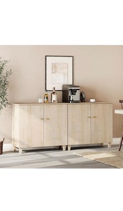 #1- Wampat set of 2 ‼️Storage Cabinets w/ Fixed Shelves,
