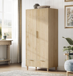 2 Wardrobe Closet Armoires with Doors And Drawers, Wardrobe Cabinet with Hanging Rack