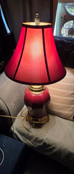 Burgundy Ceramic Table Lamp