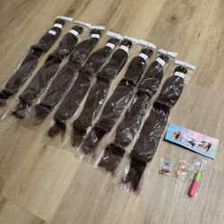 Hair extensions  Easy Braid BROWN Braiding Hair 360g | New.  8 packs new 