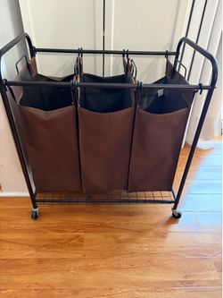 Large 3 Section Laundry Hamper