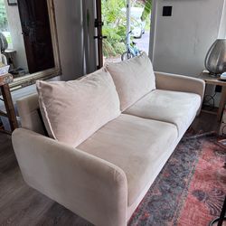 Cream velvet, Couch good condition