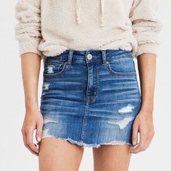 American Eagle Hi Rise Distressed Mini Skirt Sz 10