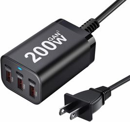New 200W 6-Port USB-C Fast Charger Block (GaN Station)