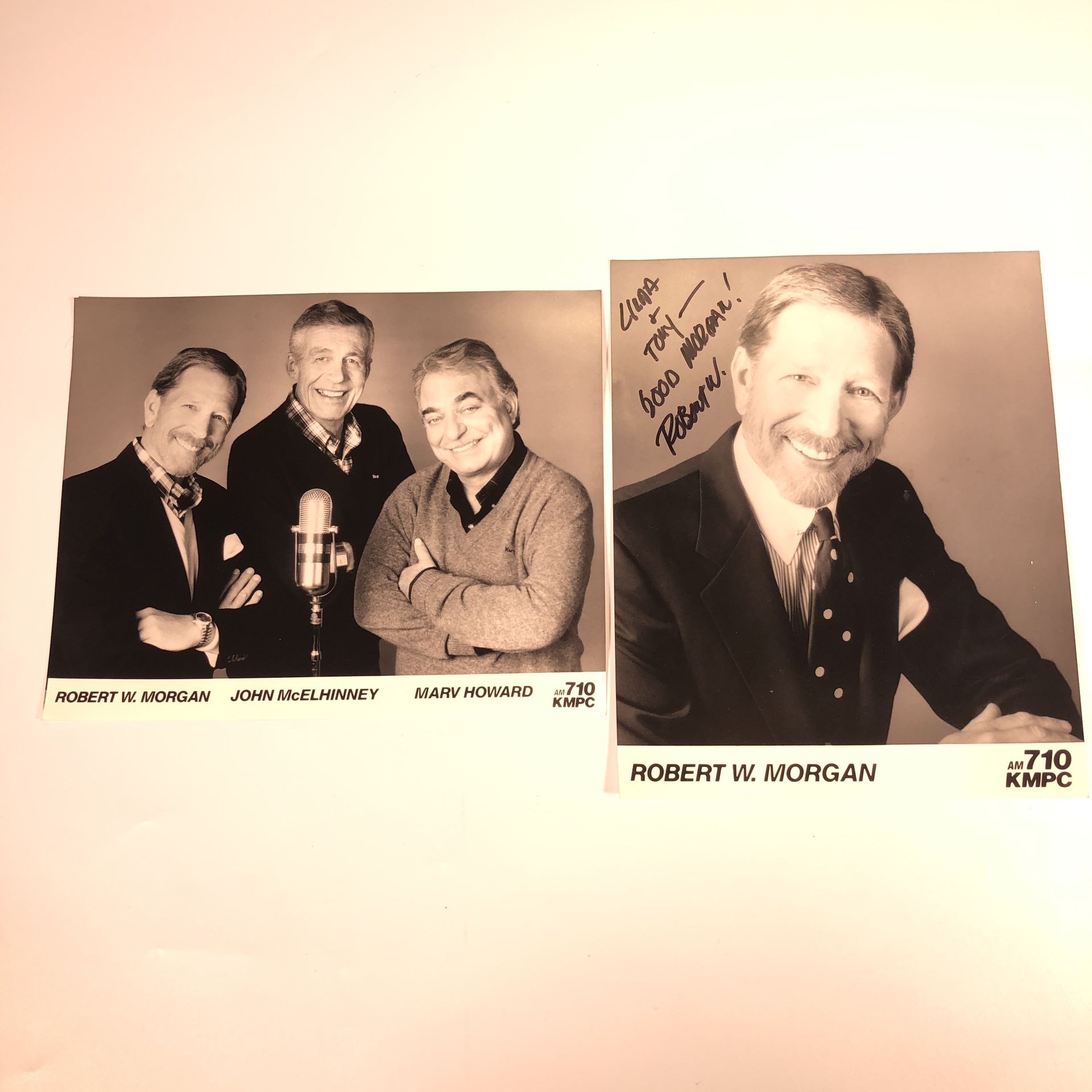 am 710 kmpc Radio Robert W. Morgan Signed Autograph Photo Lot Howard Mcelhinney