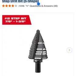 Milwaukee 7/8 in. - 1-3/8 in. #12 Black Oxide Step Drill Bit (5-Steps)
