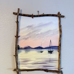 Original Watercolor Painting – “Sailboats at Sunset” – $250 