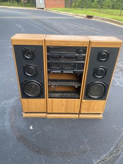 Vintage SounDesign AM/FM Stereo System Receiver Dual Cassette W/Speakers