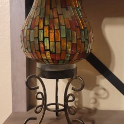 Mosaic Stained Glass Hurricane Candle Holder