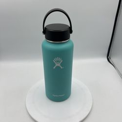 Hydro Flask 32 oz Wide Mouth Bottle Teal Turquoise Flex Cap Preowned