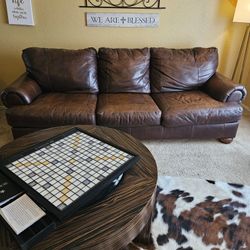 Leather Sofa and Chair - $350