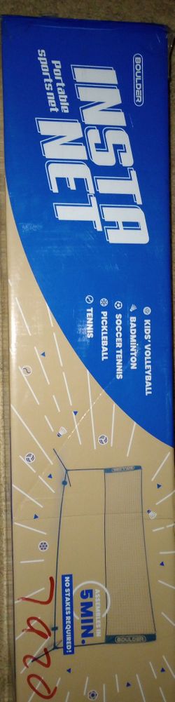 BOULDER Instanet 17ft Pickleball, Badminton, Volleyball Net, Blue