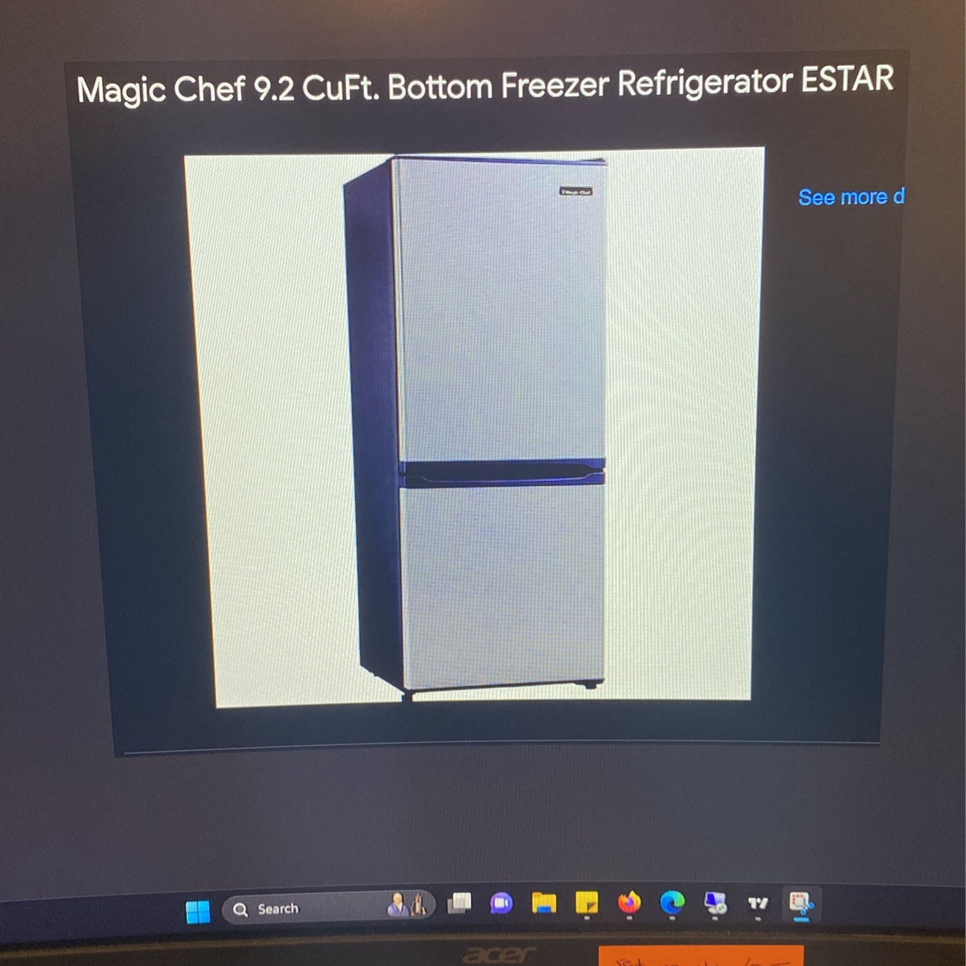Magic Chef Refrigerator 9.2 Cf