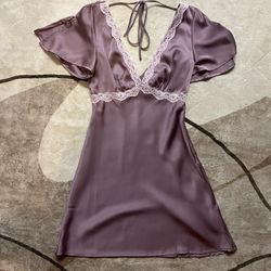 Purple Silk Princess Polly Dress