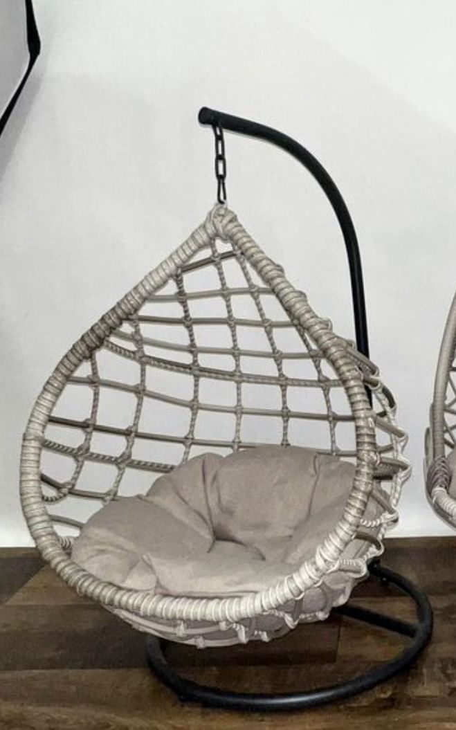 New Hanging Cat Bed Swing Gray W/ Stylish Black Frame