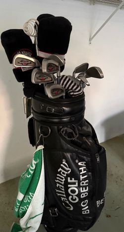 Callaway Big Bertha Golf Set and Bag Padded Strap Black Leather Very Nice!!