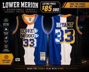 Kobe Bryant Lower Merion #33 Jersey – New With Tags (Size Medium) 🔥