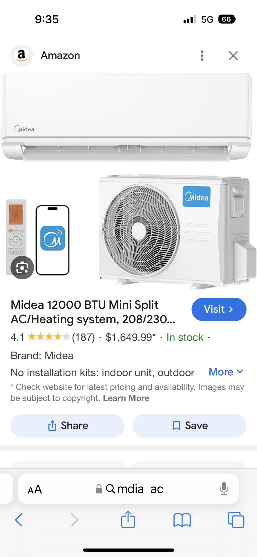 Midea ac Unit Used Great Condition 