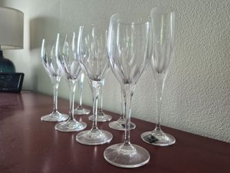 8 Mikasa Flame D'amore Crystal Glasses