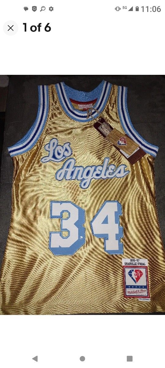 LA Lakers NBA Mitchell & Ness Shaq Jerseys $60