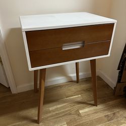 Retro Style 2-Drawer Side Table or Nightstand - AS IS