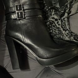 Tory Burch Tall Tumbled Leather Boots Sz 10