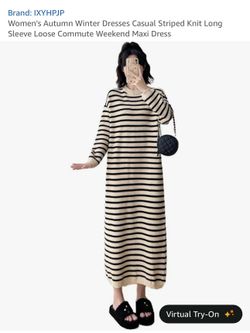 Universal Thread Striped Long Sleeve Midi Dress