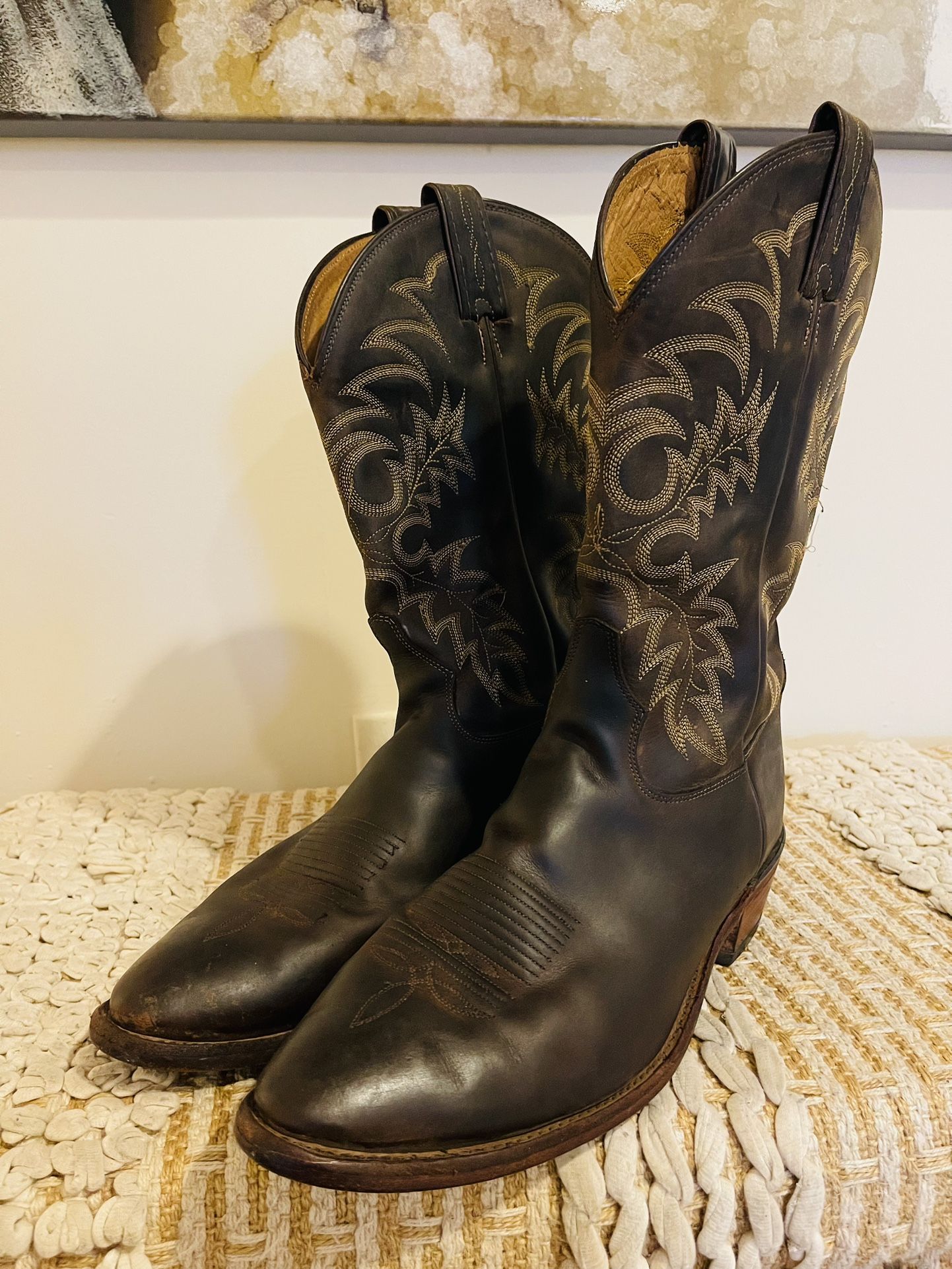 Men’s Tony Lama Segar Americana Brown Leather Cowboy Boots #7902 Size 11.5