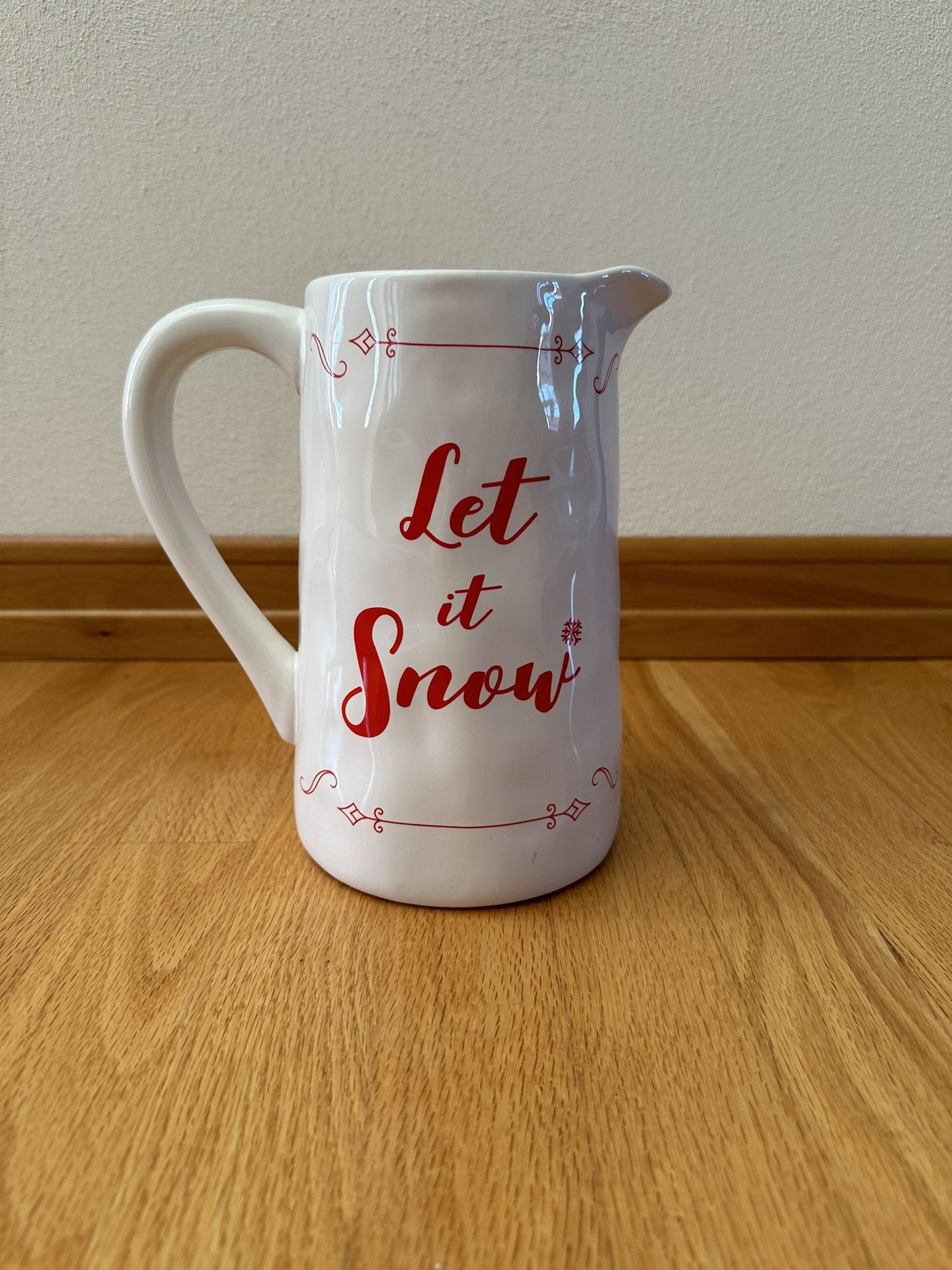 Let it Snow Ceramic Christmas Pitcher