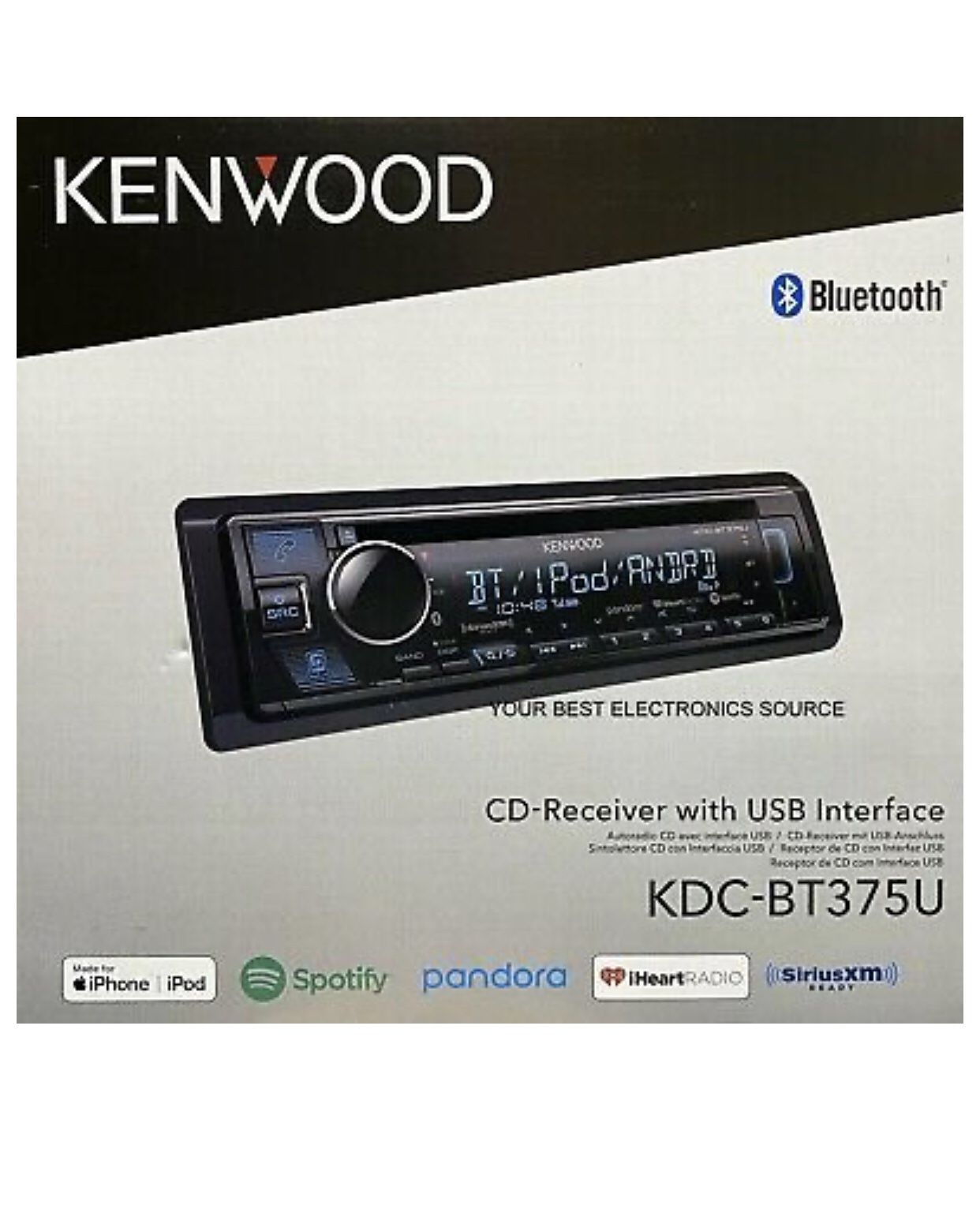 NEW KENWOOD KDC BT375U Single DIN Bluetooth Car Stereo CD/USB/MP3