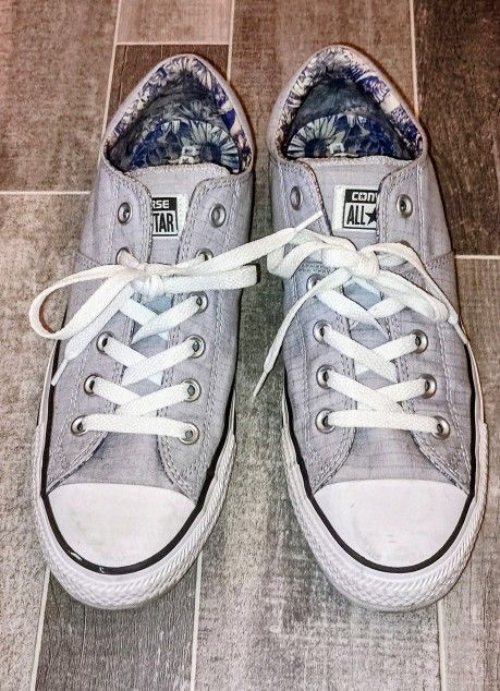 Converse All-Star Canvas Padded Tongue Chambray Grey Low Womens Sz 10