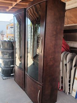 Two large glass shelves