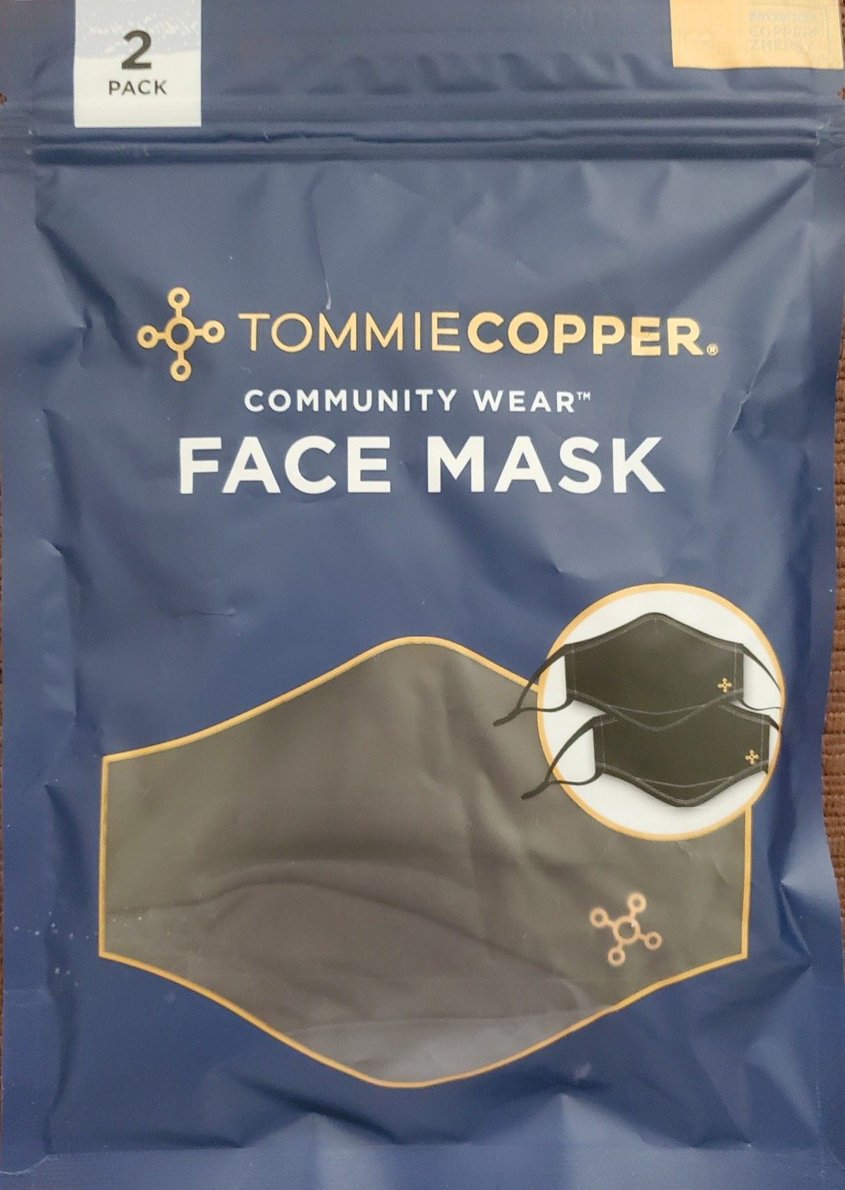 2 Pack Authentic Genuine Tommie Copper Community Wear Face Copper Mask (2-Pack) Tommy