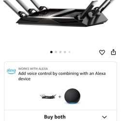 NETGEAR Nighthawk X6S AC4000 Tri-band WiFi Router, Gigabit Ethernet, Compatible with Amazon Echo/Alexa