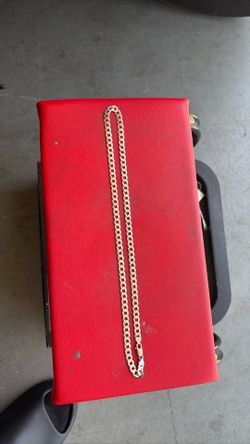Silver curb link chain