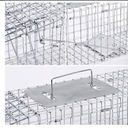 Animal Traps, steel Foldable with Pedal Triggers (32 x 11 x 12.6 inches)

