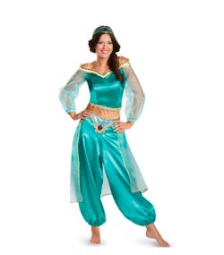 Jasmine Teal Costume with Gold Trim Detail